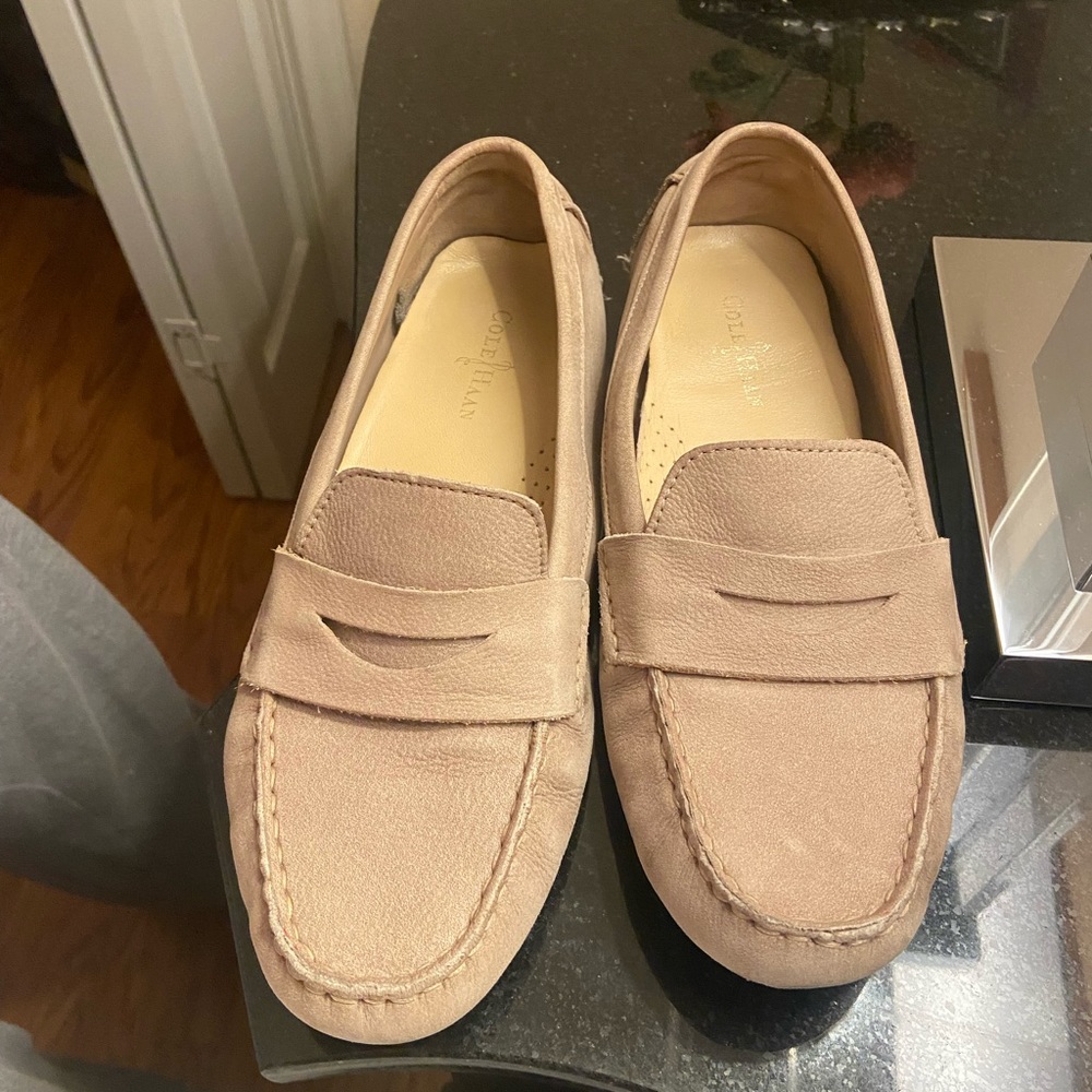 Cole Haan Driver shoe in nude taupe/light camel color to match most anything